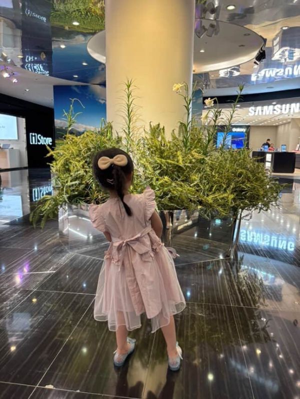 馬卡龍色系微甜後綁帶氣質洋裝 