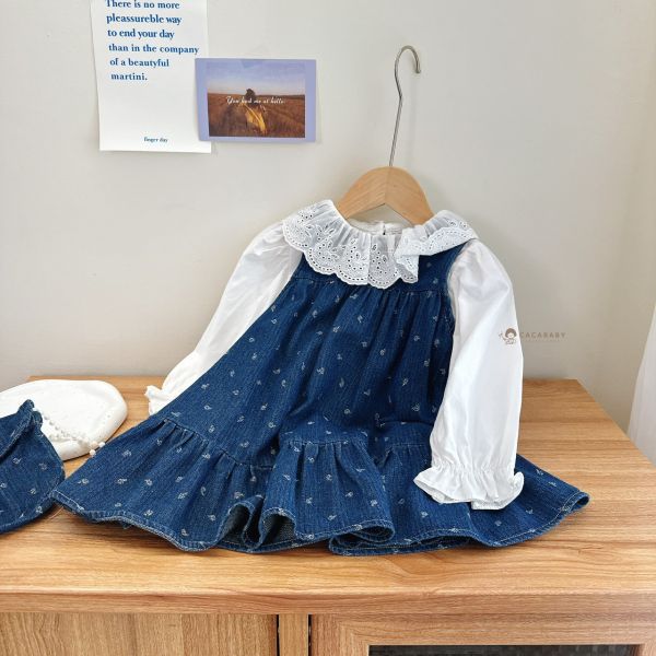 太愛了超爆軟牛仔三件套洋裝(有含包包) 