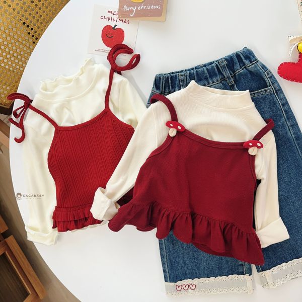 軟軟舒服認證可愛蘑菇珍兩件上衣 