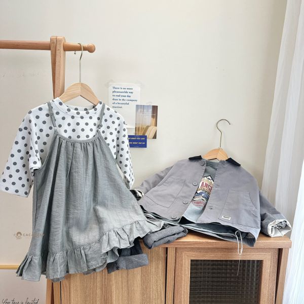 可愛軟綿綿點點拼接紗上衣 