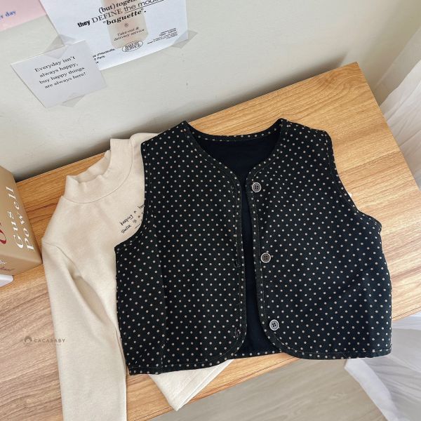 日系百搭點點背心 