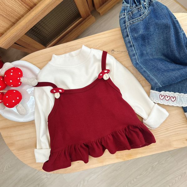 軟軟舒服認證可愛蘑菇珍兩件上衣 