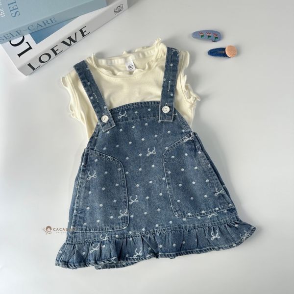 小裙擺蝴蝶結兩件套洋裝 