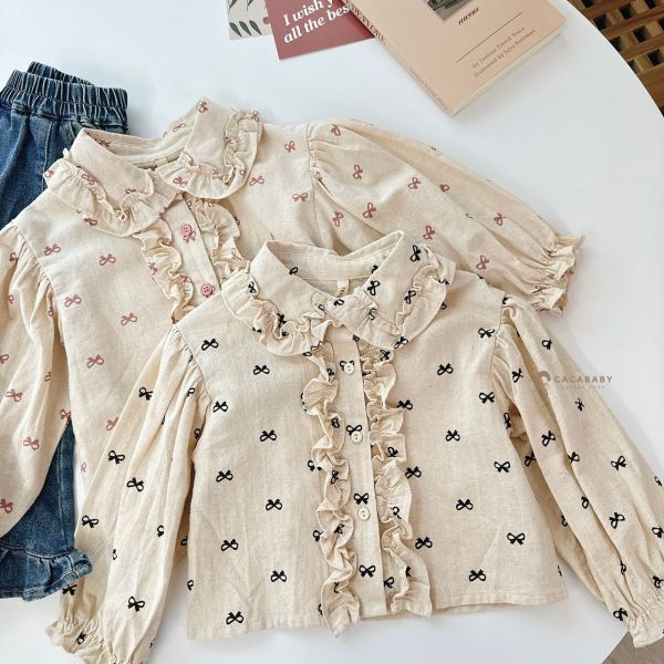 啊~~有夠漂亮的日系蝴蝶結上衣 