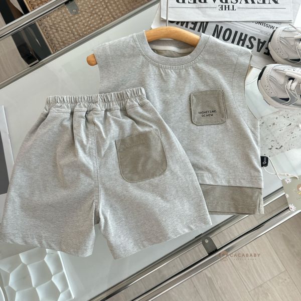 帥氣柔軟拼接棉質套裝 