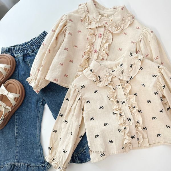 啊~~有夠漂亮的日系蝴蝶結上衣 