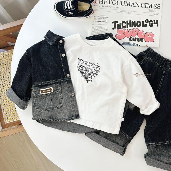 超級帥軟牛仔漸層三件套 