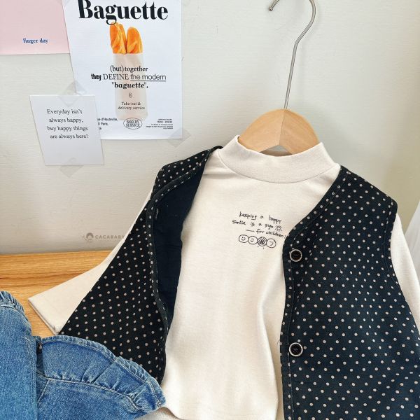 日系百搭點點背心 