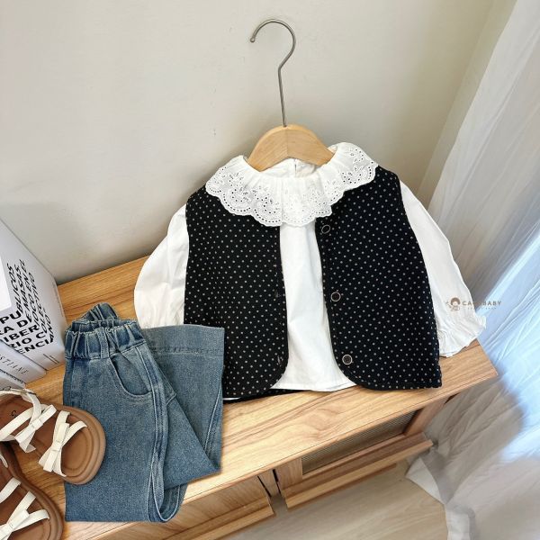 日系百搭點點背心 