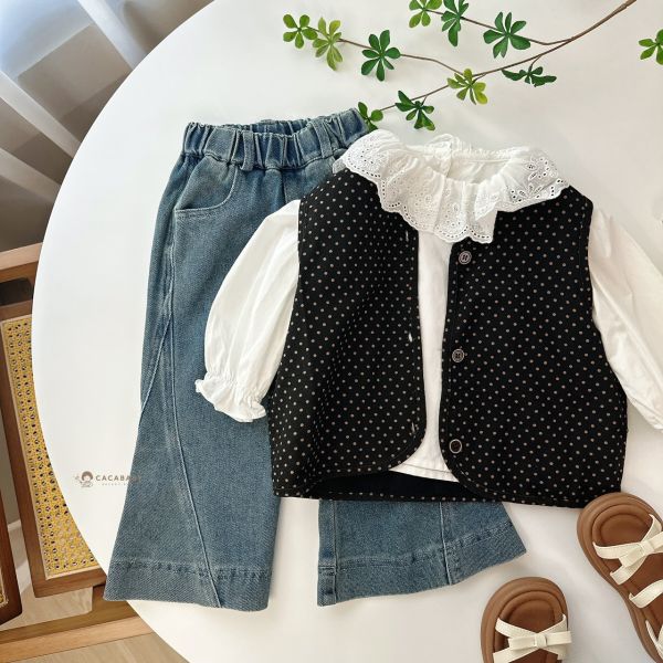 日系百搭點點背心 