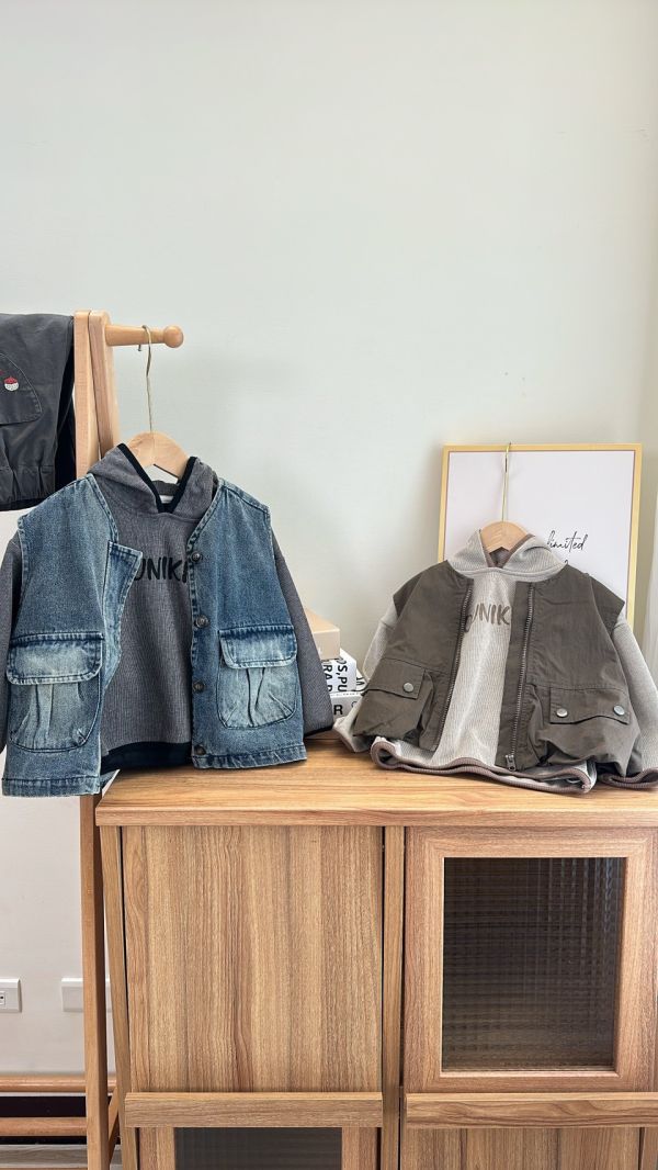 帥氣工裝卡其背心 