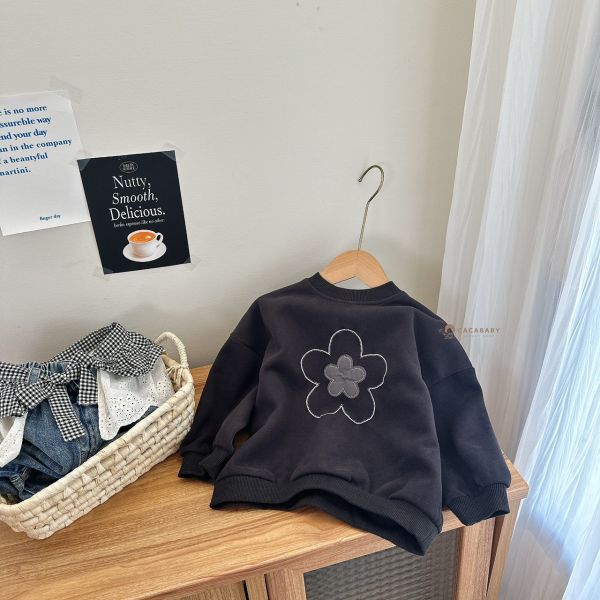 日系刺繡棉花糖花花衛衣 