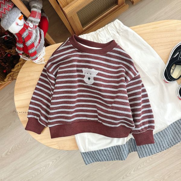 日系直條紋反摺百搭寬褲 