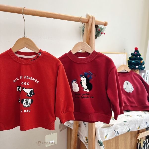 可愛毛毛電繡雪人內刷毛衛衣 