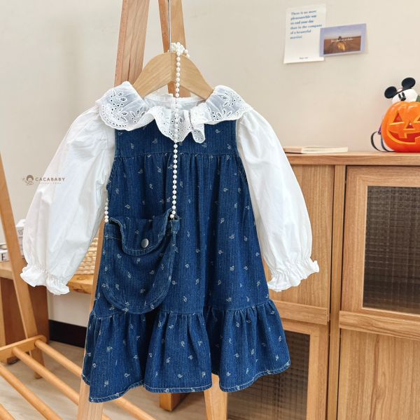 太愛了超爆軟牛仔三件套洋裝(有含包包) 