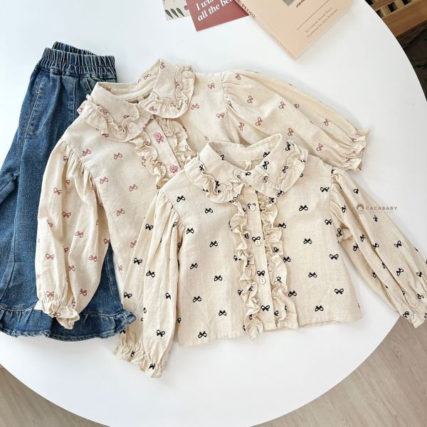 啊~~有夠漂亮的日系蝴蝶結上衣 