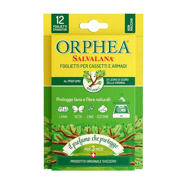 義大利ORPHEA歐菲雅 原木香氣衣物環境保護片-全面取代樟腦丸(12片) 
