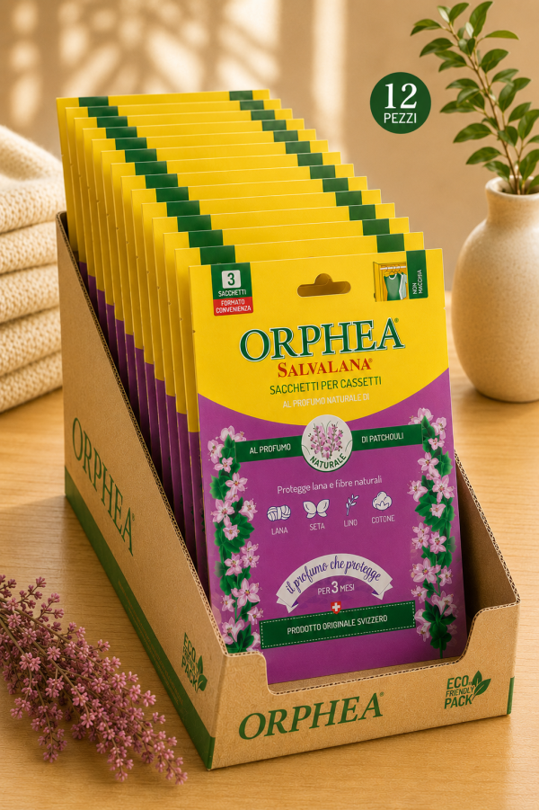 ORPHEA 歐菲雅衣櫃香氛香氛袋｜廣藿花香 3入／盒・12盒／箱 ORPHEA 歐菲雅,衣櫃香氛,衣物香氛,收納空間香氛,香氛袋,廣藿香,12盒／箱,樟腦丸替代