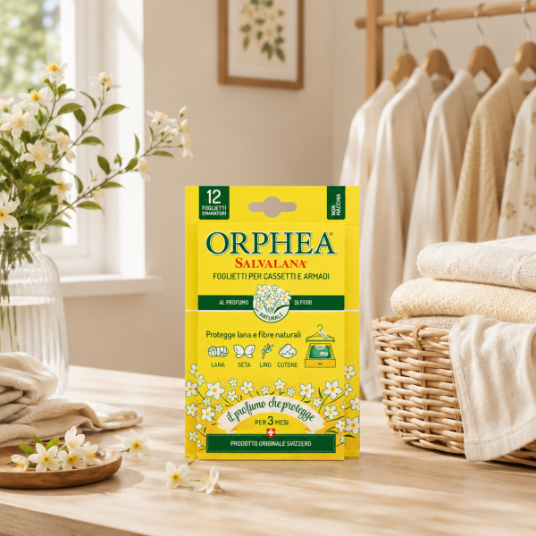 義大利ORPHEA歐菲雅 經典花香衣物環境保護片-全面取代樟腦丸(12片) 