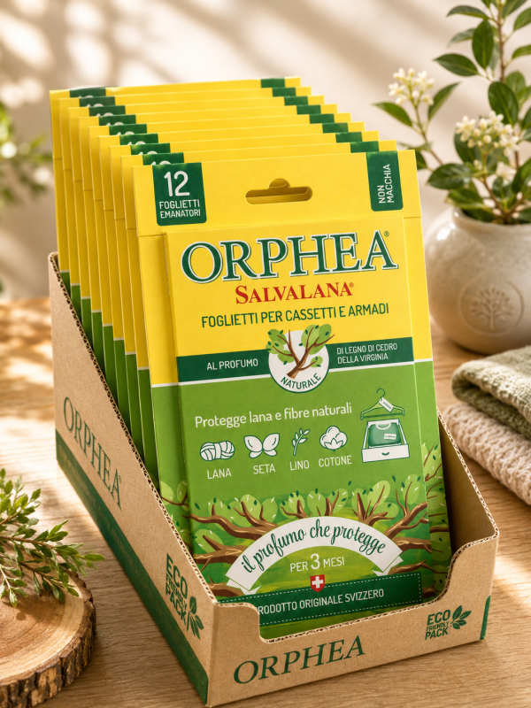 義大利ORPHEA歐菲雅 原木香氣衣物環境保護片-全面取代樟腦丸(12片) 24盒裝 