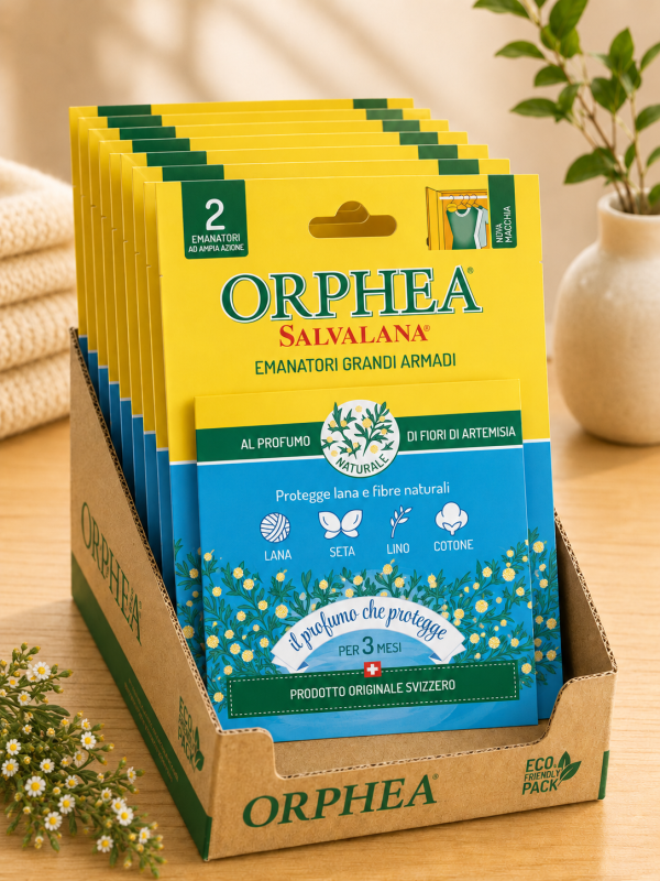 ORPHEA 歐菲雅衣櫃香氛掛耳｜艾草花香 2入／盒・24盒／箱 ORPHEA 歐菲雅,衣櫃香氛,衣物香氛,收納空間香氛,掛耳,艾草花香,2入／盒・24盒裝,樟腦丸替代