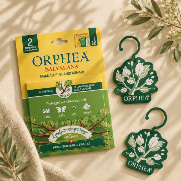 義大利Orphea歐菲雅 原木香氣衣物環境保護品-掛耳式(2個) 