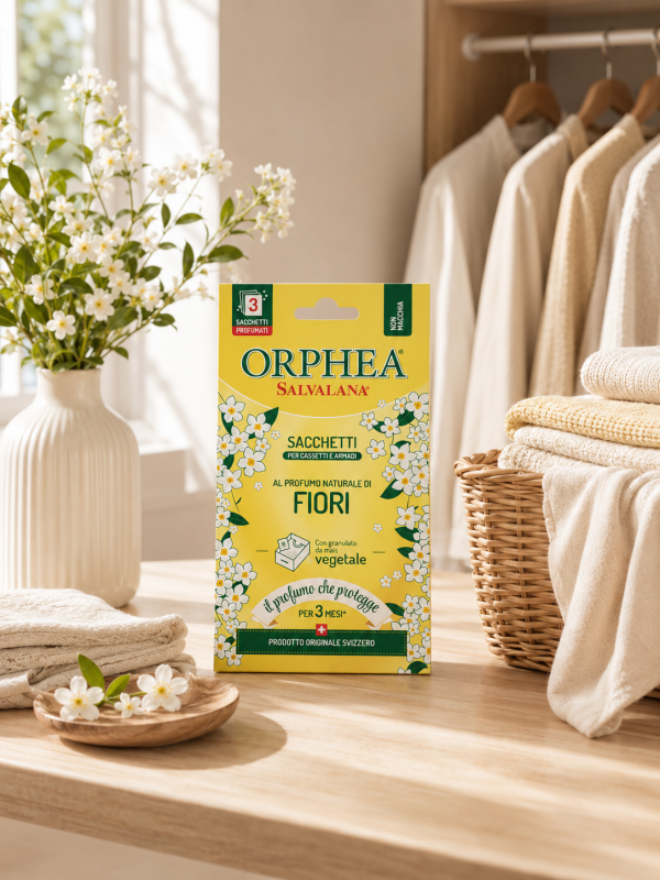 義大利ORPHEA歐菲雅 衣物香氛袋-經典花香(3入/盒)-取代樟腦丸 