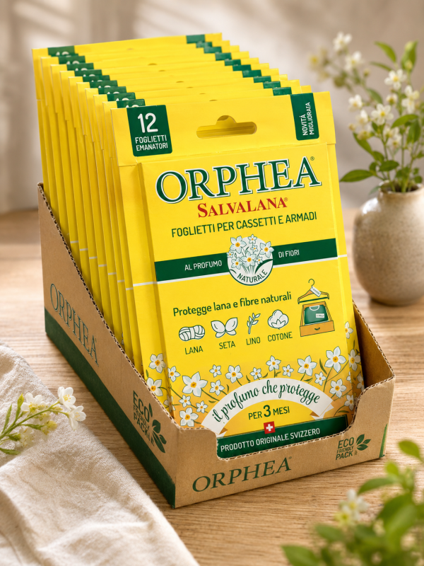 義大利ORPHEA歐菲雅 經典花香衣物環境保護片-全面取代樟腦丸(12片/盒)24盒裝 