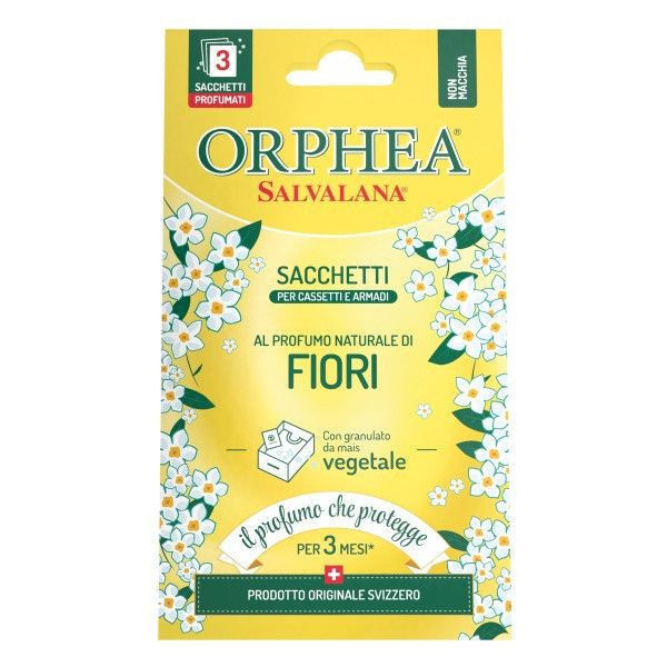 義大利ORPHEA歐菲雅 衣物香氛袋-經典花香/薰衣草/廣藿香 (3入/盒)-取代樟腦丸 