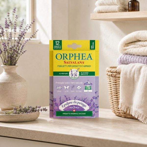 義大利ORPHEA歐菲雅 薰衣草香衣物環境保護片-全面取代樟腦丸(12片) 