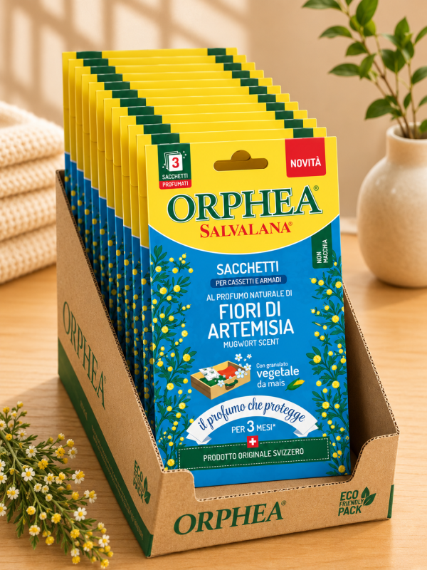 ORPHEA 歐菲雅衣櫃香氛香氛袋｜艾草花香 3入／盒・12盒／箱 ORPHEA 歐菲雅,衣櫃香氛,衣物香氛,收納空間香氛,香氛袋,艾草花香,12盒／箱,樟腦丸替代
