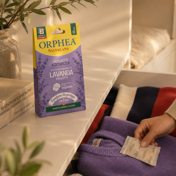 義大利ORPHEA歐菲雅 衣物香氛袋-薰衣草(3入/盒)-取代樟腦丸 