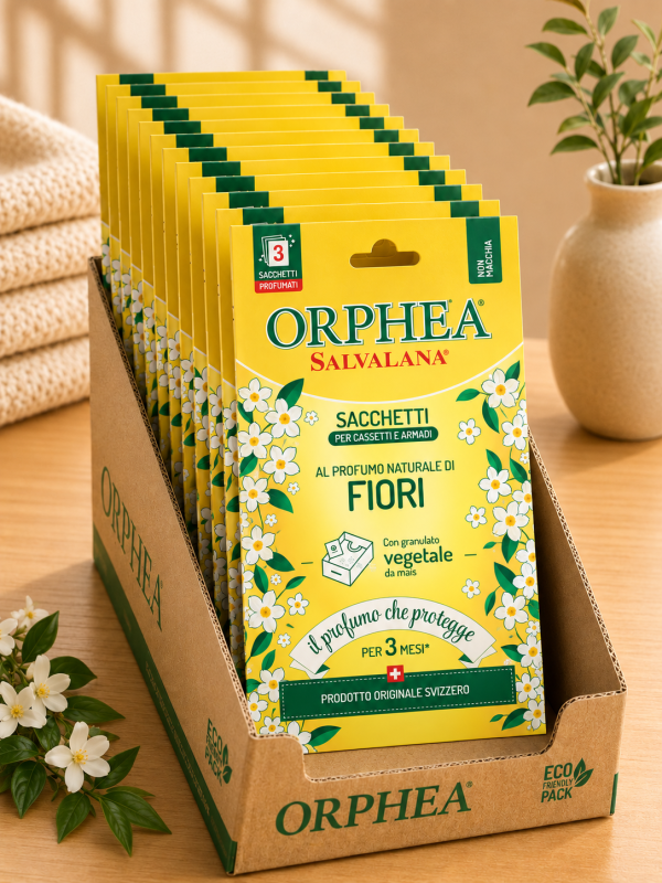 義大利ORPHEA歐菲雅 衣物香氛袋-經典花香-取代樟腦丸 12盒/箱 