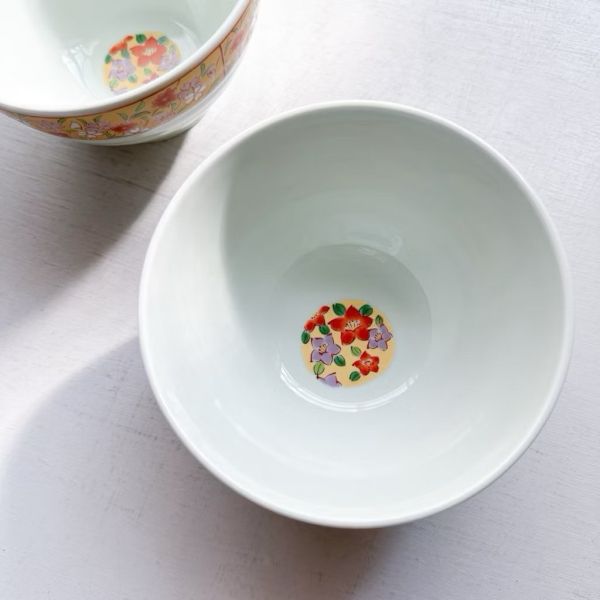 日本製/ 金錦花飯碗 