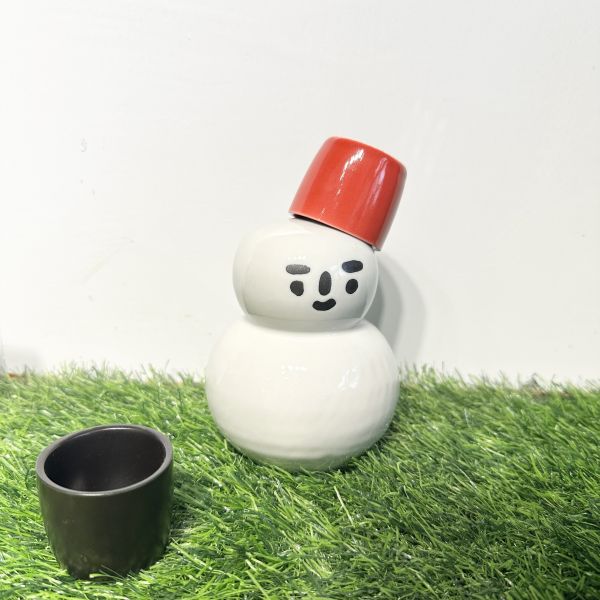 日本製/ 雪人清酒壺 
