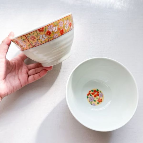 日本製/ 金錦花飯碗 
