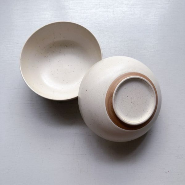 米色麻點六吋缽 