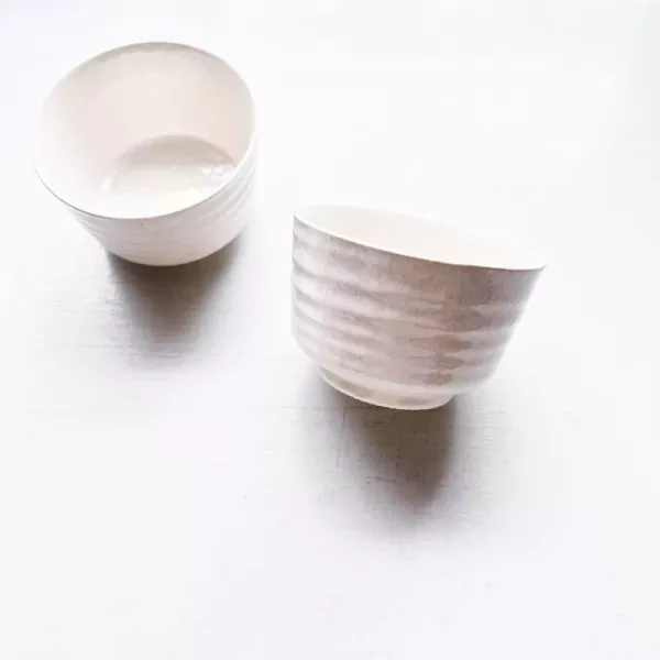 日本製/米白釉抹茶碗 