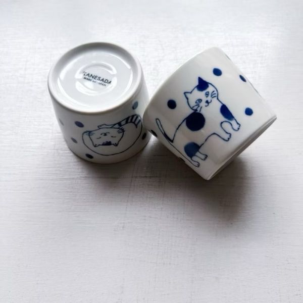 日本製/ 三隻貓咪豬口杯 