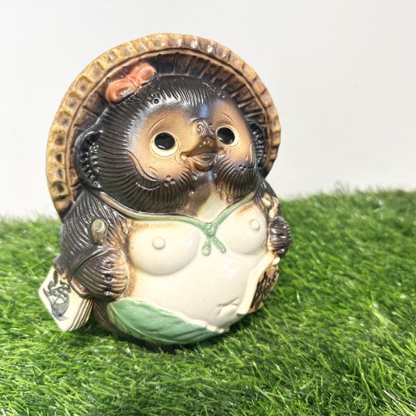 日本製/ 信樂燒開運女生狸貓18cm 