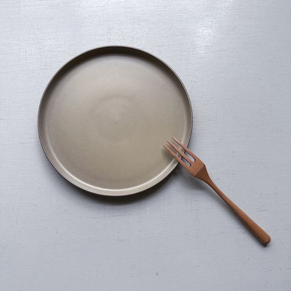 仿舊棕八寸平盤21cm 