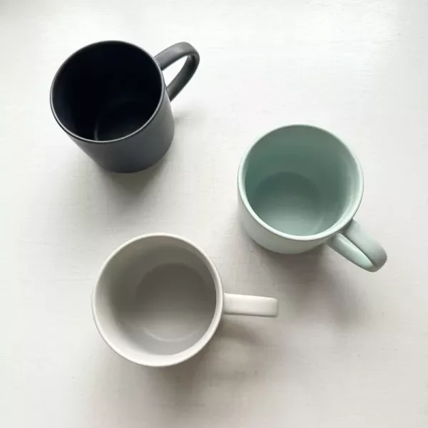 粗陶底啞光寬把馬克杯 