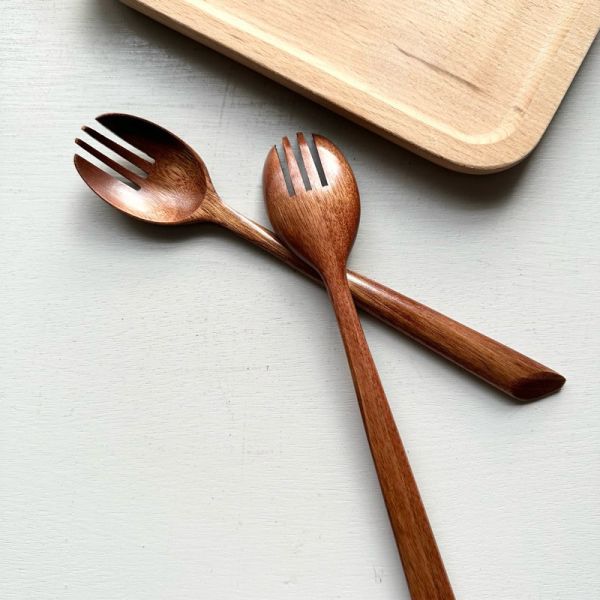 實木叉勺兩用餐具 