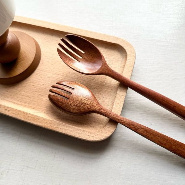 實木叉勺兩用餐具 