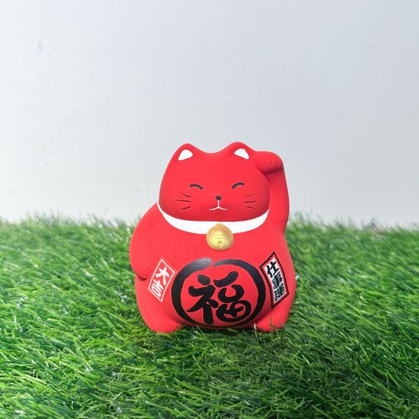 日本製/ 萬古燒小招財貓 