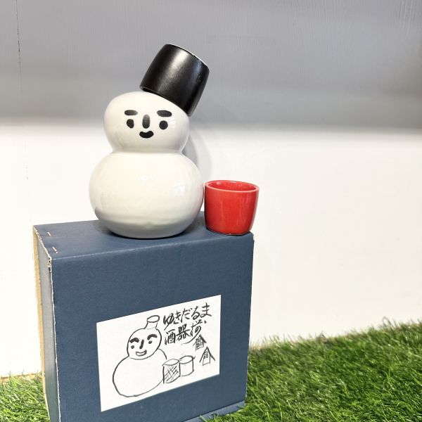 日本製/ 雪人清酒壺 