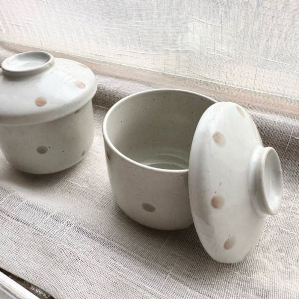 日本製/ 水玉點點茶碗蒸 
