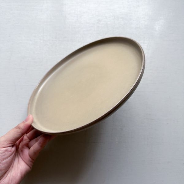 仿舊棕八寸平盤21cm 