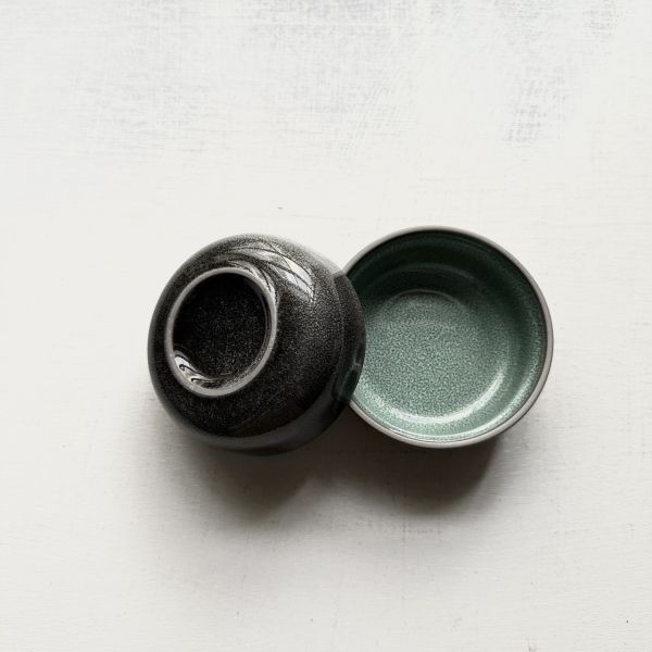綠釉染小圓缽9cm 