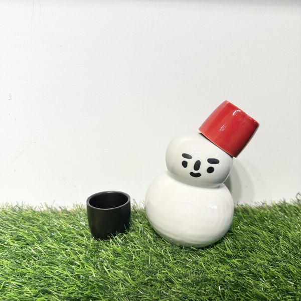 日本製/ 雪人清酒壺 